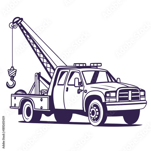 Towing truck ready for service