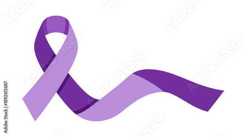 Purple awareness ribbon vector illustration for health and world cancer day