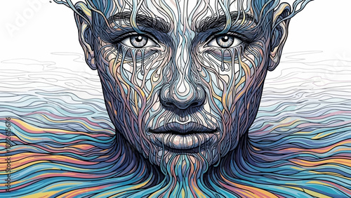 Illustration of a human face.