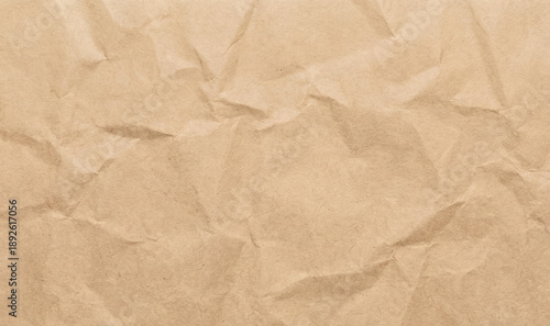 Crumpled Craft Brown Paper Texture Background