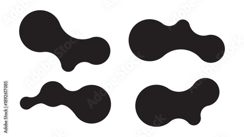 Set of abstract metaball shapes