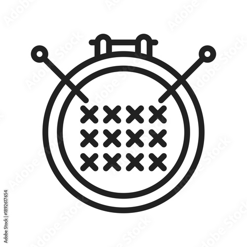 Embroidery Hoop icon vector image. Suitable for mobile apps, web apps and print media.