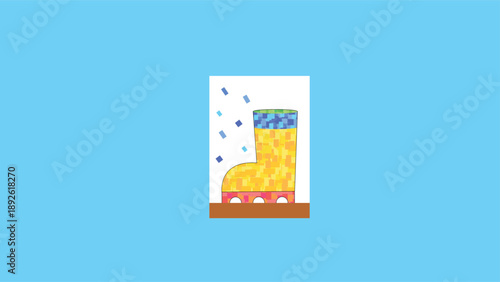 Rubber boots vector illustration flat design. Waterproof rubber boots flat icon