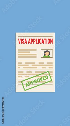 Visa application form.Application visa. Document for travel.Travel approval. Immigration visa