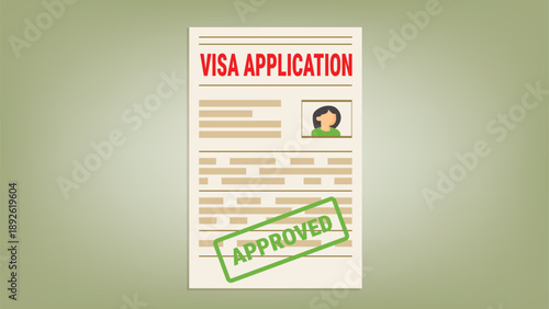Visa application form.Application visa. Document for travel.Travel approval. Immigration visa