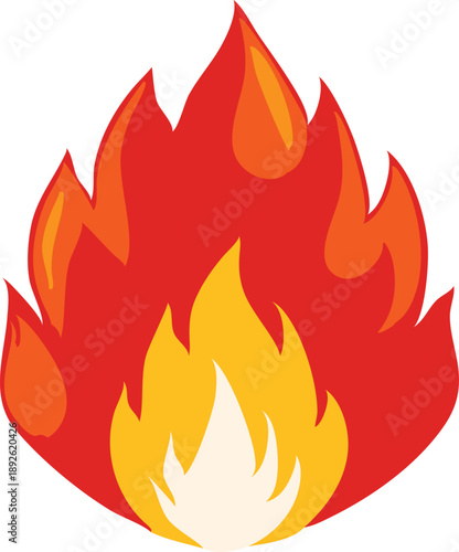 Realistic Orange Fire Flame Vector Design