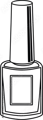 Nail Polish Bottle Vector Outline Illustration