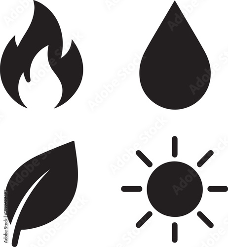 Wallpaper Mural Natural Elements Icons Torontodigital.ca