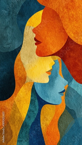 Wallpaper Mural Celebrating international women's day with artful abstract female silhouettes Torontodigital.ca