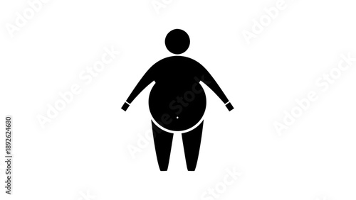 Overweight person icon for health and wellness concepts