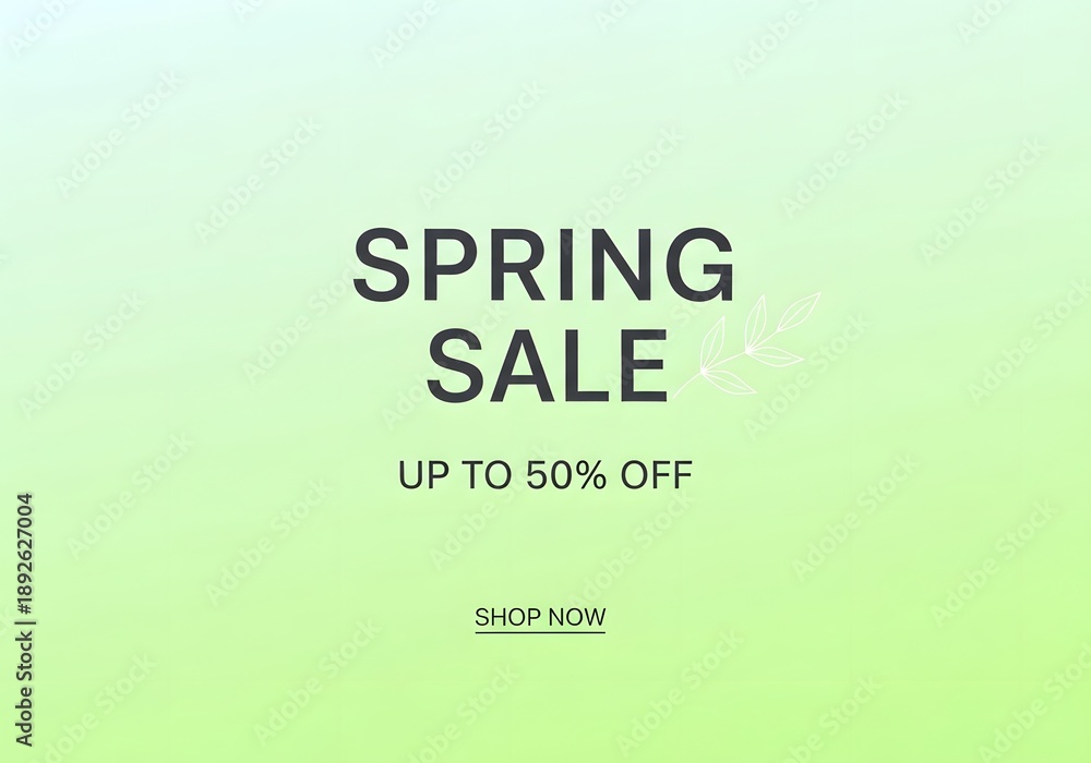 Fototapeta premium A vibrant spring sale advertisement with a gradient green background