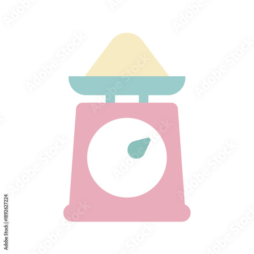 粉をキッチンスケールで計量する製菓工程アイコン