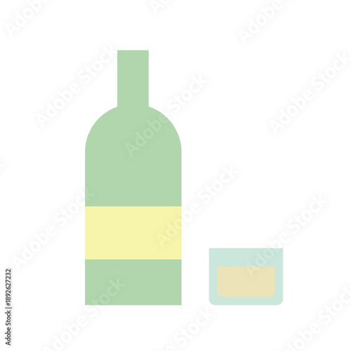 ボトルとショットグラスで調味料を計量する工程アイコン