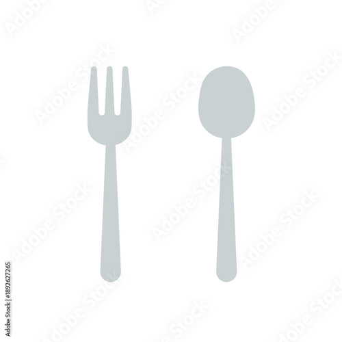 スプーンとフォークを表したフラットデザインのアイコンイラスト
