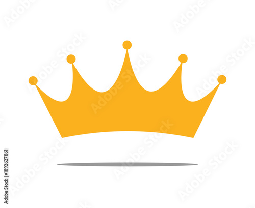 Golden crown icon. Royal king symbol. Winner success crown design. Premium achievement badge. Flat vector crown illustration.