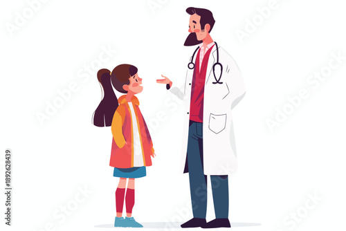 doctor talking with kid isolated
