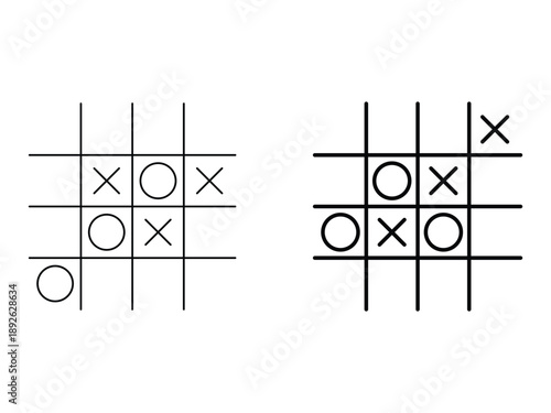 Tic tac toe design, tic tac toe symbol vector illustration, isolated on transparent background