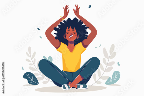 frustrated black woman isolated