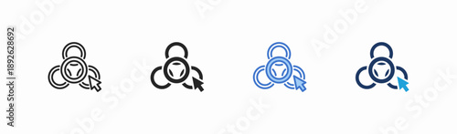 Set of collaborate icon collection in multiple style. Icon suitable for web and mobile application
