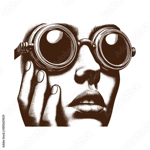 Man wearing goggles close up