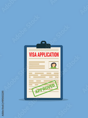 Visa application form.Application visa. Document for travel.Travel approval. Immigration visa