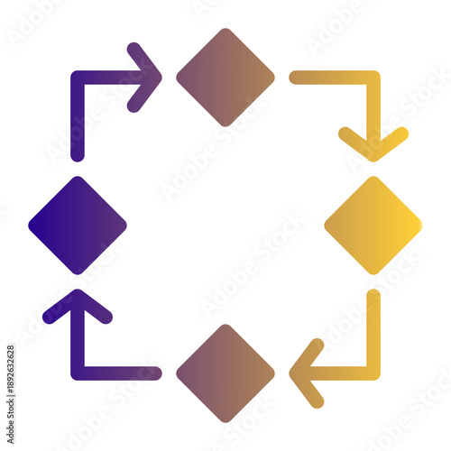 Framework detailing the stages involved in software creation from inception to retirement (Solid Gradient Style)