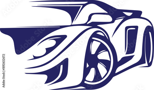 Stylized Sports Car Logo Illustration.