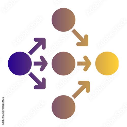 Analytical technique identifying the longest sequence of dependent tasks (Solid Gradient Style)