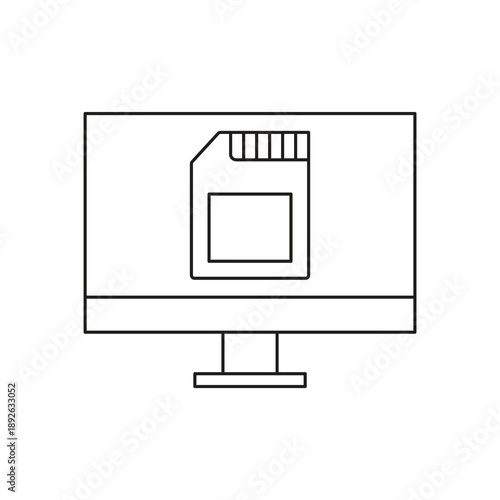 Computer monitor with SD memory card storage