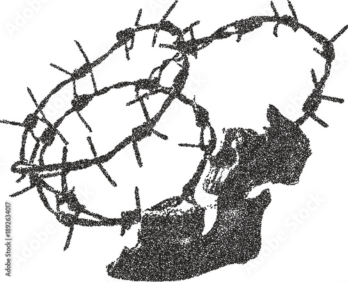 Skull y2k retro stipple art skeleton brutalist halftone vector png transparent, bone 2000s photocopy effect tattoo aesthetic