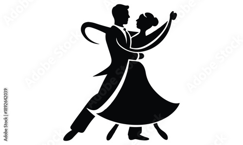 Elegant couple performing a passionate dance, expressing romance and connection