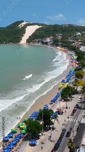Wallpaper Mural Ponta Negra Beach At Natal Rio Grande Do Norte Brazil. Stunning Tropical Coastline Beach Scene Viewed From Above. Coast Clouds Seaside Summertime. Coast Outdoor Panorama. Natal Rio Grande do Norte. Torontodigital.ca