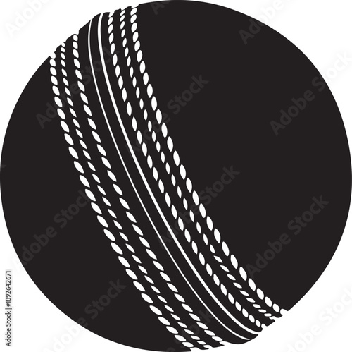 Cricket ball black icon vector isolated on white background flat graphic design