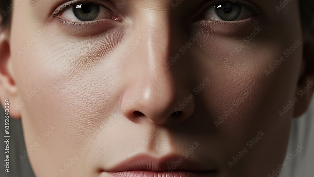 Naklejka premium Close-up of womans face expression.