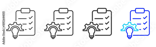 Problem Resolution icon set collection creative outline style for Incident Management with multiple thickness variations suitable for web apps mobile ui and business tools
