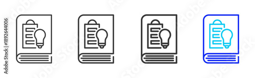 Knowledge Base icon set collection creative outline style for Incident Management with multiple thickness variations suitable for web apps mobile ui and business tools