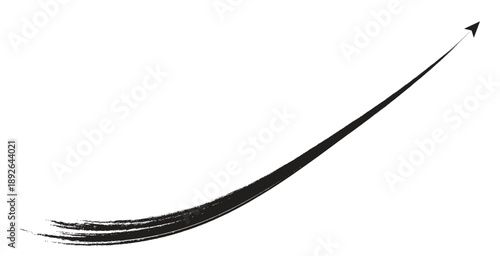 PNG black Grunge Upward Arrow, growing business arrow icon vector, Hand-Drawn Black Brush Stroke Curve for design, business.