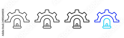 Emergency Control icon set collection creative outline style for Incident Management with multiple thickness variations suitable for web apps mobile ui and business tools