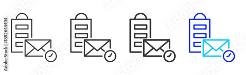 Server Timeline icon set collection creative outline style for Incident Management with multiple thickness variations suitable for web apps mobile ui and business tools