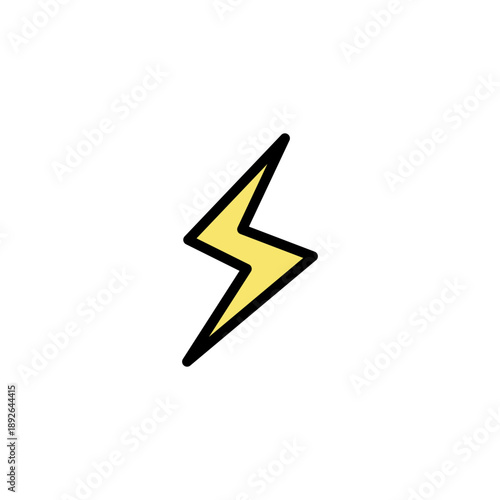 シンプルなカラー天気アイコン 雷 稲妻