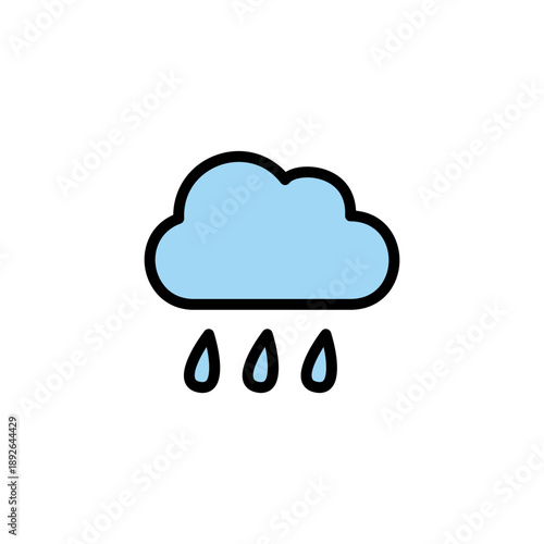 シンプルなカラー天気アイコン 雨 雫