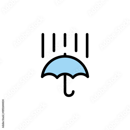 シンプルなカラー天気アイコン 降雨