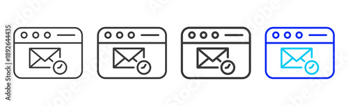 Software Timeline icon set collection creative outline style for Incident Management with multiple thickness variations suitable for web apps mobile ui and business tools