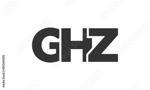 GHZ logo design template with strong and modern bold text. Initial based vector logotype featuring simple and minimal typography. Trendy company identity.