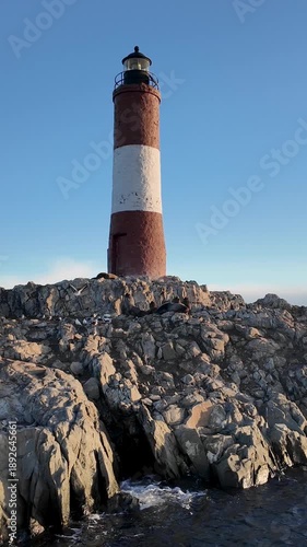 Wallpaper Mural Ushuaia Lighthouse At Ushuaia In Tierra Del Fuego Argentina. Amazing Bay Water. Maritime Excursion. Boat Sailing Scene. Ushuaia Lighthouse At Ushuaia In Tierra Del Fuego Argentina. Torontodigital.ca