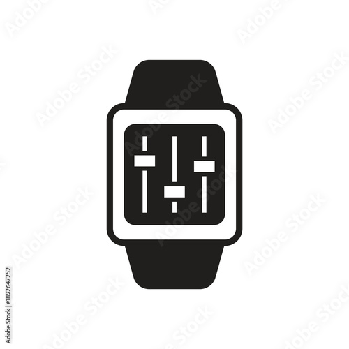 Audio mixer and sound config smartwatch solid icon
