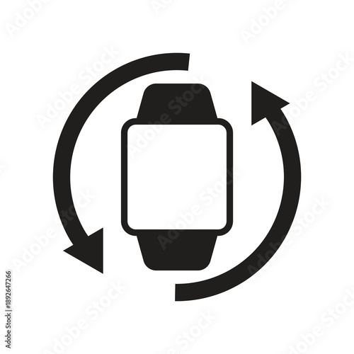 Auto screen rotate and orientation smartwatch solid icon