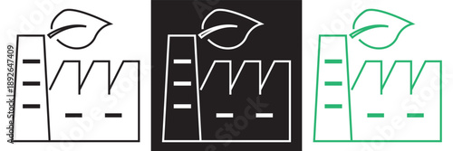 Eco power button renewable energy icon. Minimal eco power button icon symbolizing renewable energy, sustainability, and green technology for electricity and environmental design concepts.EPS10/AI.