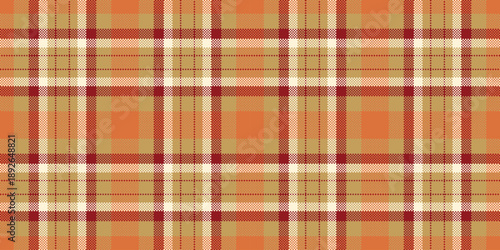 Podium fabric vector plaid, large seamless tartan textile. Linen texture pattern background check in amber and orange colors.