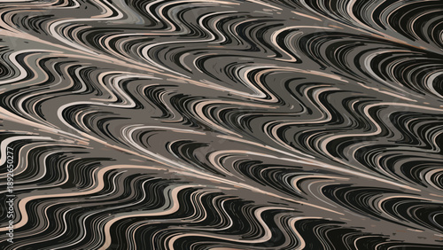 Abstract wavy pattern with gray and black swirling lines creating a mesmerizing optical illusion effect